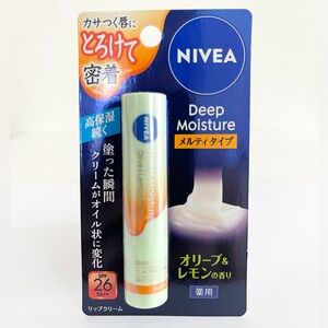 NIVEA Deep Moisture Melty Lip Balm Japan SPF26 PA++ Olive & Lemon Flavor New
